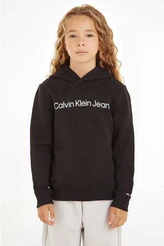 Calvin Klein hoodie Terry met logo zwart Sweater Jongens Katoen Capuchon 116 - Foto 2