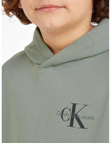 Calvin Klein Jeans hoodie met logo Sweater Groen Jongens Katoen Capuchon 116 - Foto 2