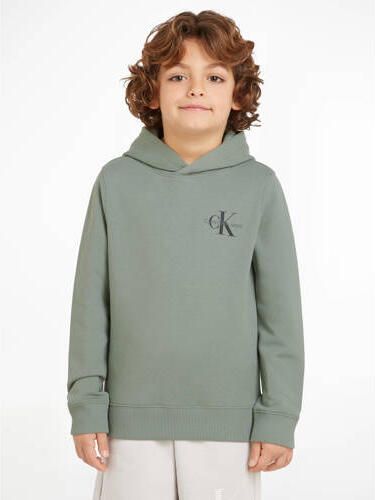 Calvin Klein Jeans hoodie met logo Sweater Groen Jongens Katoen Capuchon 116 - Foto 3