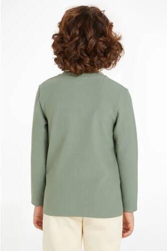 Calvin Klein longsleeve groen Jongens Katoen Ronde hals Effen 140