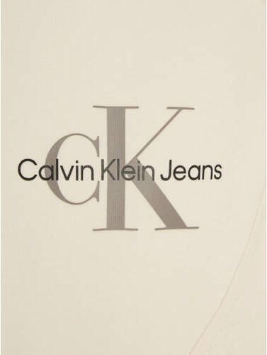 Calvin Klein longsleeve met logo ecru Meisjes Stretchkatoen Ronde hals 140 - Foto 2