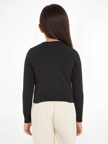 Calvin Klein longsleeve met logo zwart Meisjes Stretchkatoen Ronde hals 128 - Foto 5