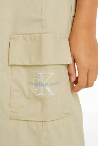 Calvin Klein loose fit cargobroek beige Meisjes Katoen Effen 164 - Foto 3