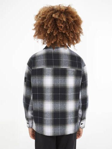Calvin Klein overshirt geruit Overhemd Zwart Jongens Katoen Klassieke kraag 140