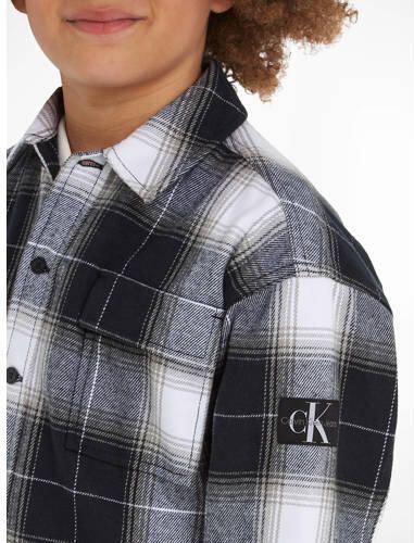 Calvin Klein overshirt geruit Overhemd Zwart Jongens Katoen Klassieke kraag 140 - Foto 3