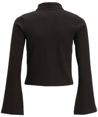 Calvin Klein polo RIB SLIM zwart Meisjes Stretchkatoen Polokraag Effen 116 - Foto 2