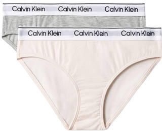 Calvin Klein slip grijs lichtroze (set van 2) Meisjes Stretchkatoen Effen - Foto 4