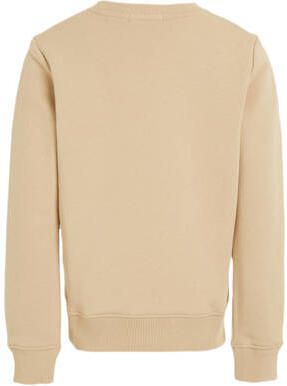 Calvin Klein sweater met logo beige Logo 128 | Sweater van