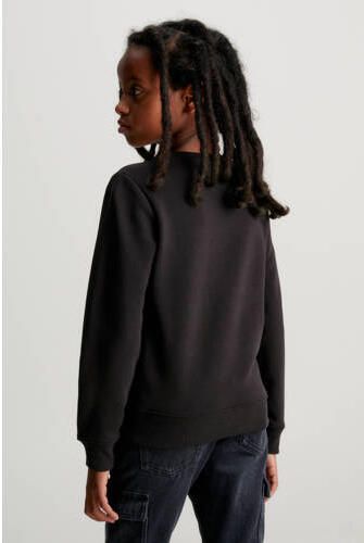 Calvin Klein sweater Terry met logo zwart Polyester Ronde hals 140 - Foto 2