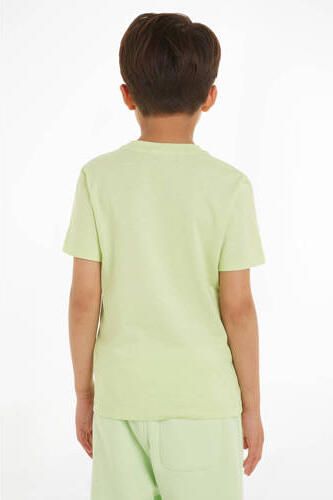 Calvin Klein T-shirt met logo mint Groen Jongens Katoen Ronde hals Logo 104