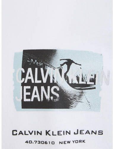 Calvin Klein T-shirt met printopdruk wit Jongens Katoen Ronde hals Printopdruk 116 - Foto 2