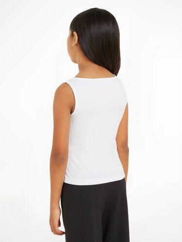 Calvin Klein T-shirt wit Meisjes Stretchkatoen Ronde hals Effen 140 - Foto 2