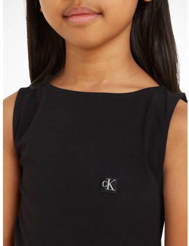 Calvin Klein T-shirt zwart Meisjes Stretchkatoen Ronde hals Effen 128