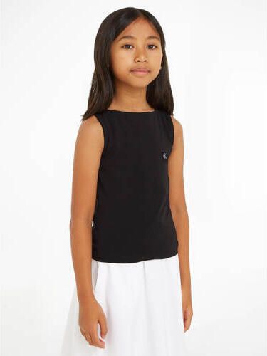 Calvin Klein T-shirt zwart Meisjes Stretchkatoen Ronde hals Effen 128 - Foto 3