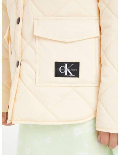 Calvin Klein zomerjas met logo beige Meisjes Gerecycled katoen Klassieke kraag 128 - Foto 4