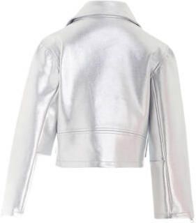 Calvin Klein zomerjas met logo zilver Meisjes Katoen Klassieke kraag Logo 140