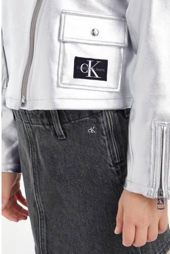 Calvin Klein zomerjas met logo zilver Meisjes Katoen Klassieke kraag Logo 140 - Foto 3