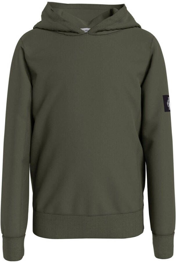 Calvin Klein Felpa con cappuccio tasche e patch logo bambino Ib0Ib01114 Groen Heren
