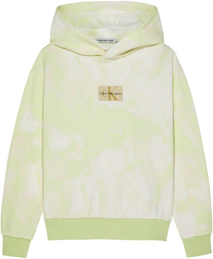 CALVIN KLEIN Jongens Truien & Vesten Sun Bleached Aop Hoodie Groen