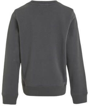 Calvin Klein sweater met logo donkergrijs Logo 140