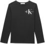 Calvin Klein longsleeve met logo zwart Jongens Katoen Ronde hals Logo 140 - Thumbnail 2