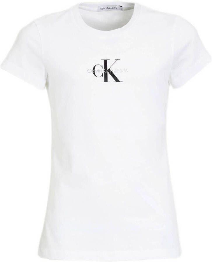 Calvin Klein T-shirt met katoen wit Logo 176 | T-shirt van