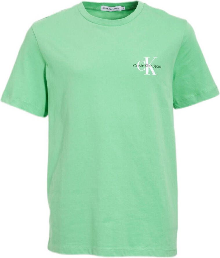 CALVIN KLEIN JEANS T-shirt met biologisch katoen mintgroen
