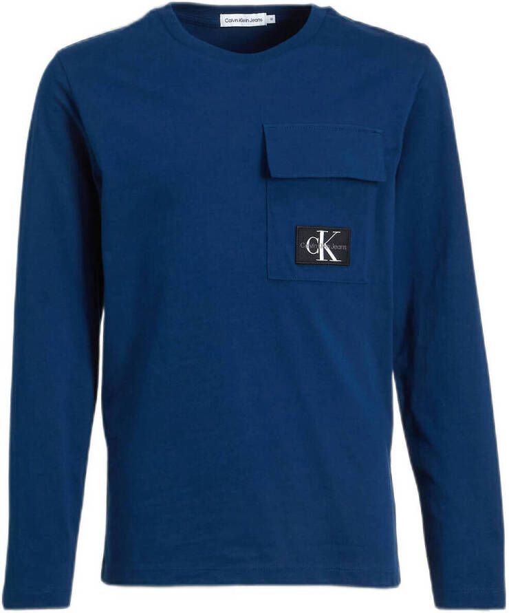 Calvin Klein longsleeve met biologisch katoen blauw Jongens Katoen (biologisch) Ronde hals 140