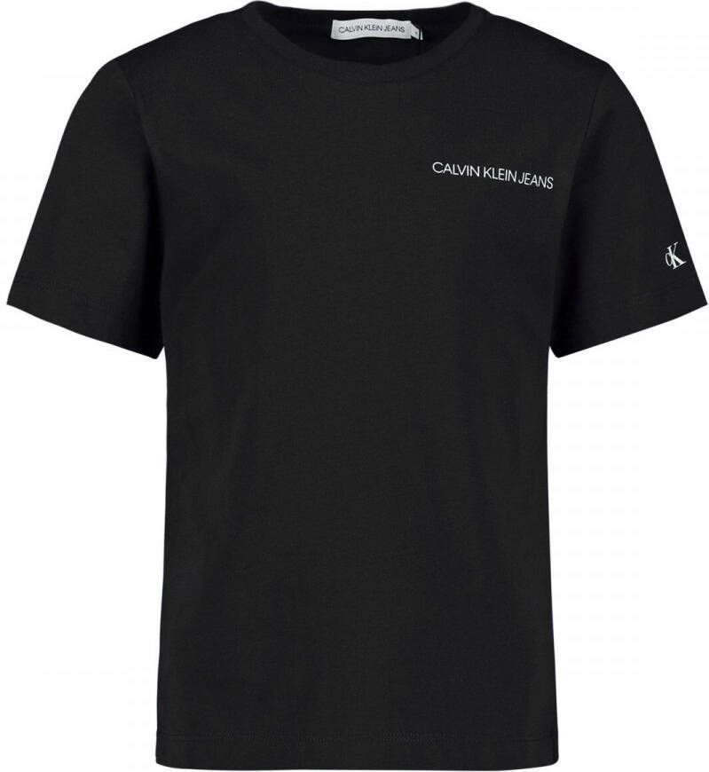 Calvin Klein Jeans T-shirt van biologisch katoen zwart Logo 104