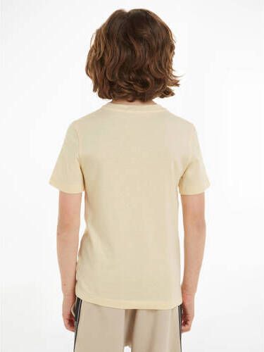 Calvin Klein T-shirt met logo beige Jongens Katoen Ronde hals Logo 104