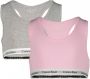 Calvin Klein UNDERWEAR bh top set van 2 roze grijs melange Meisjes Katoen 152-164 - Thumbnail 3