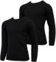 Campri kids thermoshirt set van 2 zwart Thermo ondergoed Polyester Ronde hals 128 - Thumbnail 1