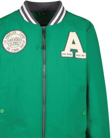 Cars baseball jacket JUSTIN met logo groen wit Jas Jongens Nylon Opstaande kraag 176