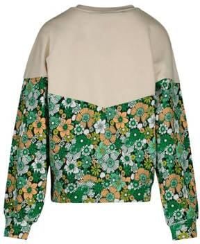 Cars gebloemde sweater ROSETTE SWEAT groen ecru oranje Bloemen 128