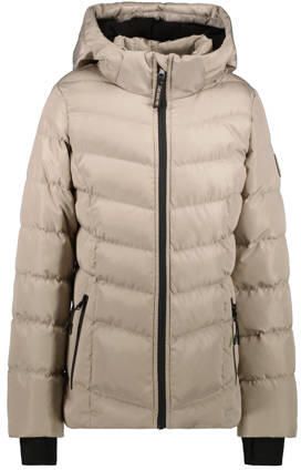 Cars gewatteerde jas ecru Meisjes Polyester Capuchon Effen