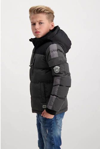 Cars gewatteerde winterjas BASIL antraciet grijs Jongens Polyester Capuchon 116 - Foto 3