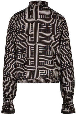 Cars longsleeve YEADE met all over print zwart beige Meisjes Viscose Opstaande kraag 116 - Foto 2