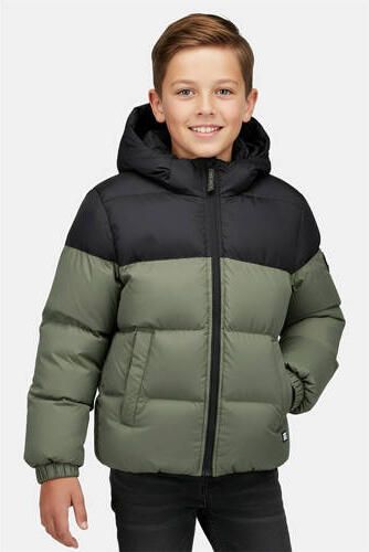 Cars pufferjas groen zwart Jongens Polyester Capuchon Meerkleurig - Foto 3