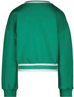 Cars sweater SANDIE met tekst groen wit Tekst 104