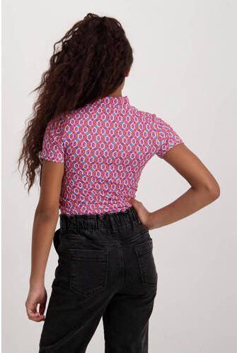 Cars T-shirt Ashi met all over print roze multi Top Meisjes Polyester Opstaande kraag 128 - Foto 3