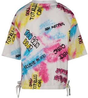 Cars T-shirt FINYA met all over print wit multicolor Meisjes Katoen Ronde hals 116