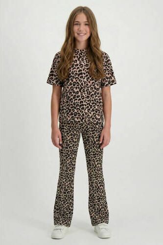 Cars T-shirt met panterprint bruin Meisjes Viscose Ronde hals Dierenprint - Foto 3