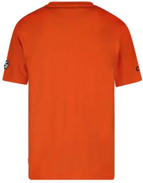 Cars T-shirt PRAYS met tekst oranje Jongens Katoen Ronde hals Tekst 140