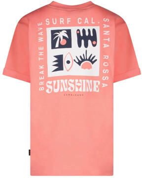 Cars T-shirt RADHEM met backprint licht koraalroze Jongens Katoen Ronde hals 140