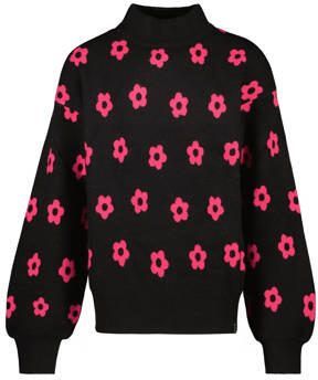 Cars trui SIGGY met all over print zwart fuchsia Meisjes Katoen Opstaande kraag 116