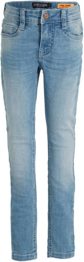 Cars skinny jeans Davis bleach used Blauw Jongens Stretchdenim Effen 104