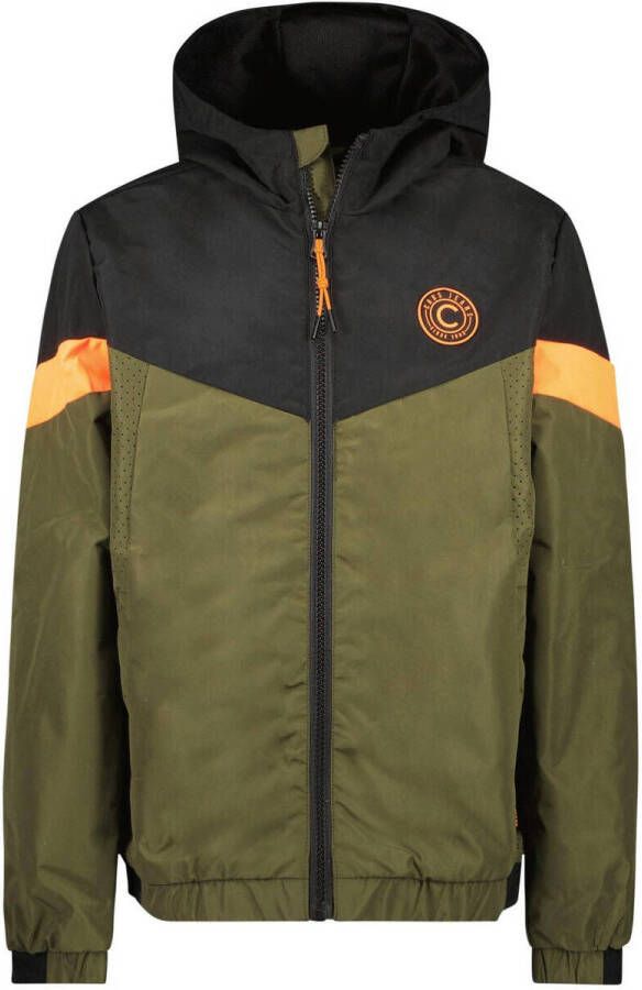 Cars zomerjas CALVINE armygroen zwart Jongens Polyester Capuchon Meerkleurig 140