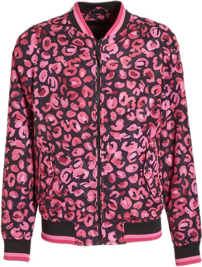 Cars bomberjack zomer ZHURI met all over print fuchsia zwart Jas Roze Meisjes Polyester Opstaande kraag 092