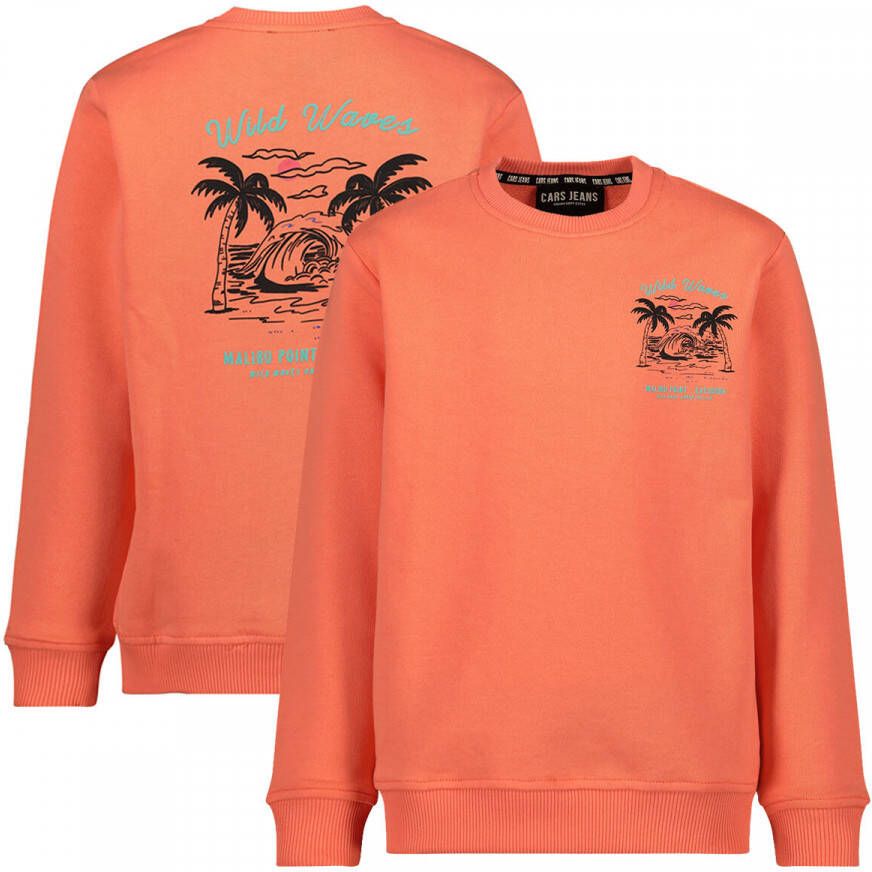 Cars sweater Simmar met backprint oranje Backprint 176