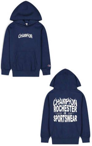 Champion hoodie met backprint donkerblauw wit Sweater Jongens Katoen Capuchon 146 152 - Foto 2